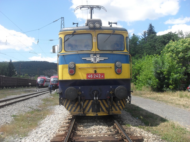 Жълто-синя красавица на пернииката гара